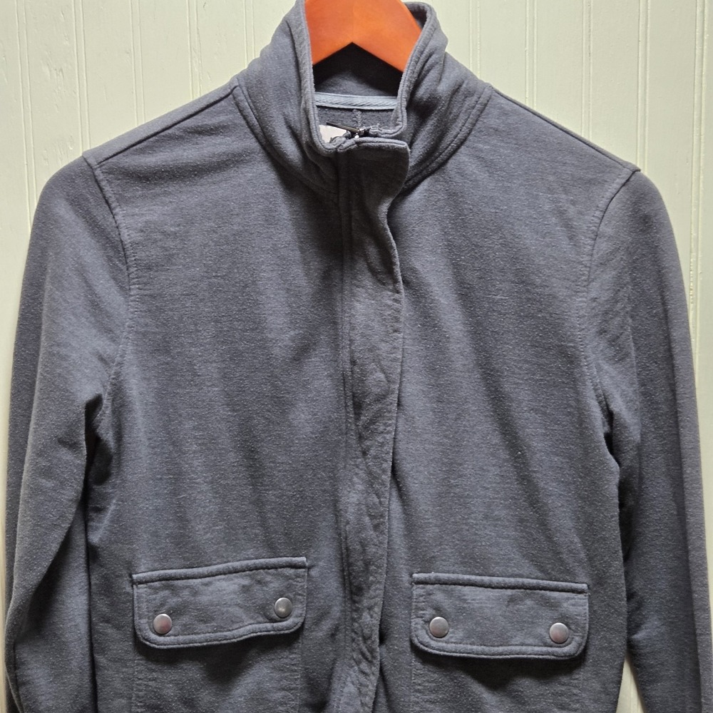 Banana Republic Jacket Mens Small Gray Knit Bomber Full Zip Cotton Blend Casual